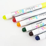 慕那美蜡质彩色固体荧光笔 重点划线笔 涂鸦绘画笔 果冻记号笔6色