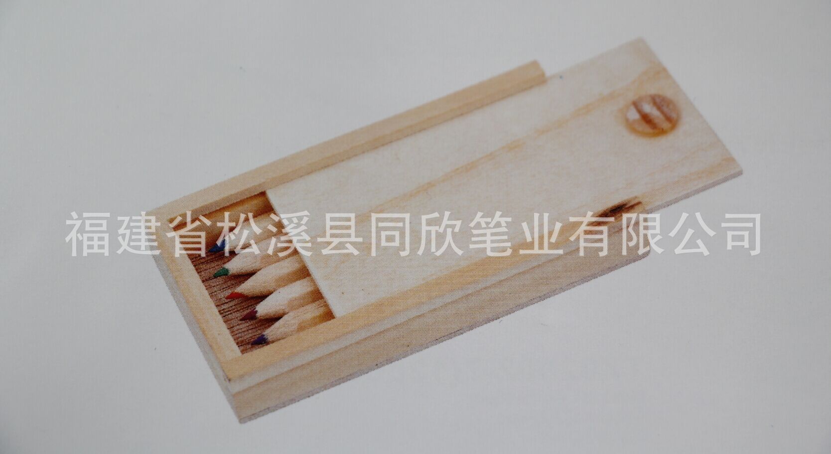 TX01001-3.5  木质铅笔盒装3.5英寸6色彩芯原木