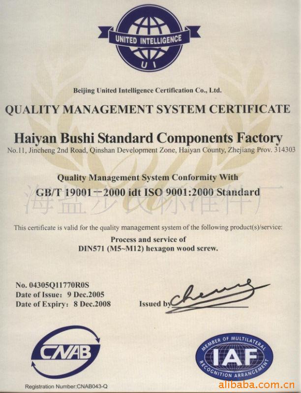 英文的ISO9000认证