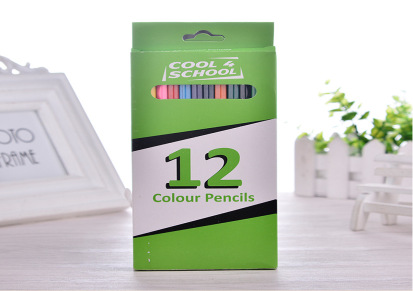 批发 可定制彩盒 外贸出口原单12色纸盒装六角杆彩色铅笔