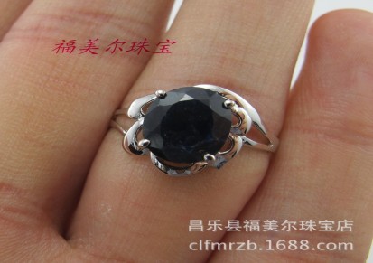 中国风天然蓝宝石款式戒指 星状款式戒指 