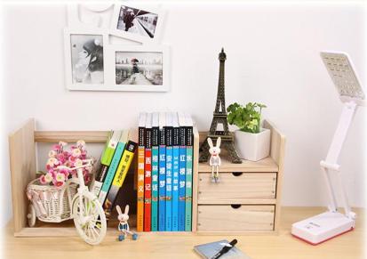 桌上实木小书架 学生寝室桌面置物架 简易办公室小型书架特价