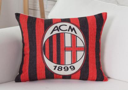 厂家直销 速卖通 Ebay欧冠足球队 队徽棉麻靠垫 抱枕 沙发