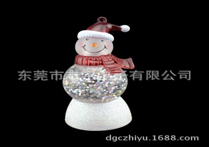 新款梦幻圣诞礼品创意 发光LED七彩水晶圣诞老公公 圣诞节摆设