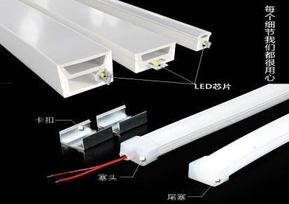 诺帝led硅胶线条灯全新硅胶线槽防火防水线性灯供应
