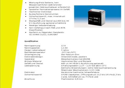 德国CTM蓄电池CT3.4-12进口免维护电池