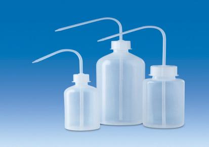 德国/VITLAB-洗瓶PE-LD材质螺帽和喷管PP材料白色透明实验室洗瓶