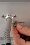 Users can manually adjust intensity using either a removable knob or a screwdriver