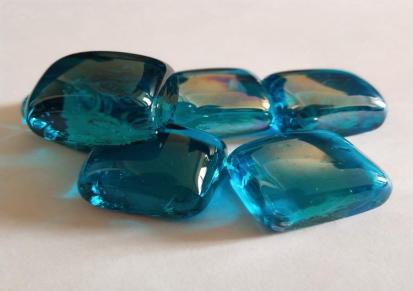 五彩玻璃扁珠 透明玻璃球 海蓝玻璃面包快 雪健各种颜色玻璃珠