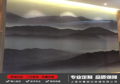 上海申睿 水墨画艺术玻璃订制 山水画艺术玻璃