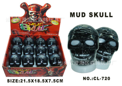 厂家直销 创新玩具 黑色海盗骷髅头 SLIME  整人整蛊道具