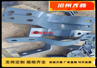 沧州齐鑫供应化工配件A5基准型双螺栓管夹A6重型双螺栓管卡双排四螺栓管夹
