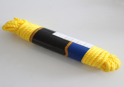 热销PP丙纶10mm黄色三股扭绳 环保礼品袋绳手提绳 服装辅料绳
