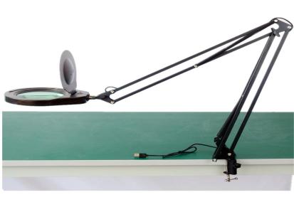 PDOK工厂批发10倍带灯放大镜PD550178带灯万向金属悬臂支架办公桌创意灯