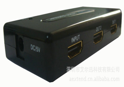 迷你HDMI分配器 1分2HDMI分频器 一进二出HDMI分配器1分2