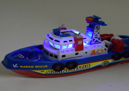 新奇特儿童电动消防船 创意音乐喷水模型玩具船 地摊玩具批发双伟