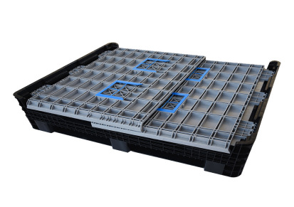 西诺大型多功能可折叠卡板箱仓库叉车大型物流箱托盘式带盖塑料周转箱