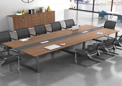 深圳市办公家具 大小型钢木长条会议桌 办公会议桌生产厂家 格创家具
