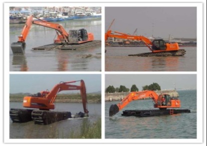 湿地开发水上挖掘机出租价格 清理河道淤泥公司