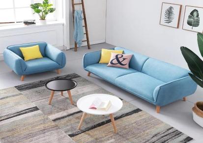 搏德森北欧三人沙发现代简约小户型公寓出租房家具羽绒乳胶布艺单双位厂家