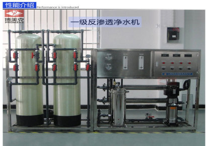 博美克化妆品工厂1000L UPVC塑料管道 一级反渗透水处理设备