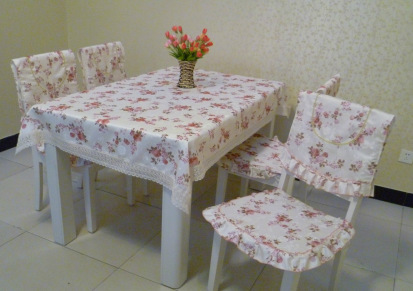 厂家直销各类家居餐椅垫套件 桌布布艺 提花印花餐椅垫 桌布