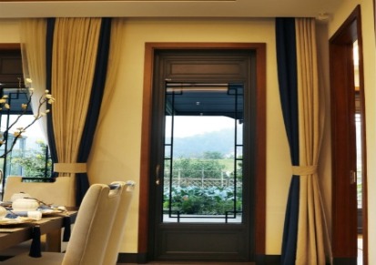 杭州冠屿   精致中式风格各条窗 中式格条平开窗 复古格条窗定制
