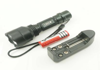 自行车前灯Q5强光C8手电筒LED充电套