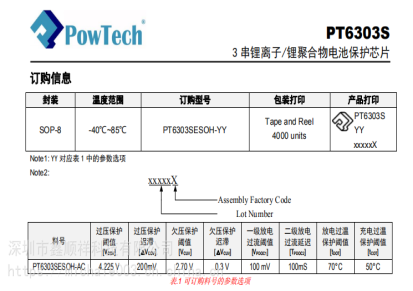 深圳3串锂电池保护芯片PT6303S