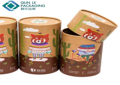 牛皮纸卷边全纸罐 猫条包装 圆形食品包装盒 圆筒定做