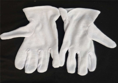 百诚定做出售全棉点塑白手套工业劳保点塑手套