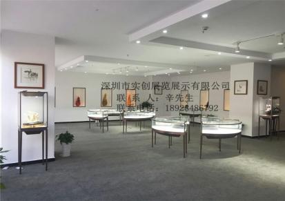 深圳市实创展览展示不锈钢电镀珠宝弧形展柜定做