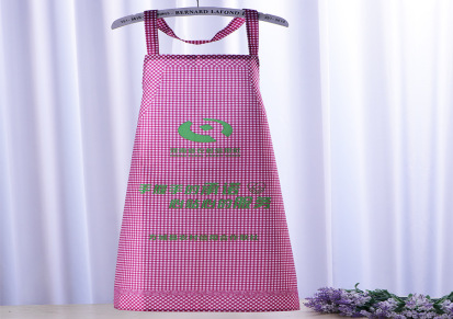 厂家定做制服围裙 logo设计印刷广告工作围裙 彩色格子围裙赠品