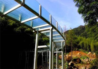 景区玻璃水滑道购买 华宇游乐观景玻璃水上滑道300米400米造价