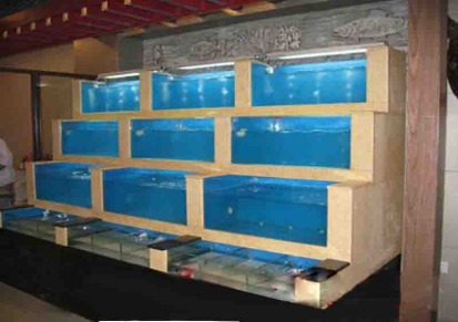 花都超市定做生鲜鱼池-广州海鲜池一体缸定做-金锣湾饭店鱼池制作价格