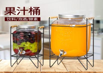 开关瓶果汁罐冷饮夏季玻璃凉水壶大容量冷水壶家用水龙头饮料桶