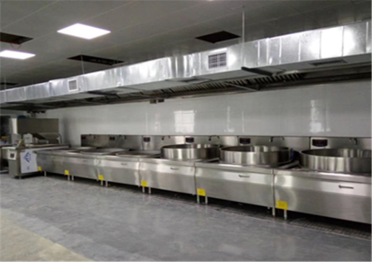 广东商用厨具厂家生产销售厨房排烟工程 单位食堂厨房设备国昱