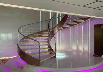 齐展楼梯 玻璃旋转楼梯厂家 现代旋转楼梯 规格齐全