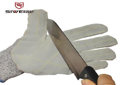 PE贴皮防切割手套防穿刺耐磨金属业工业用劳保手套