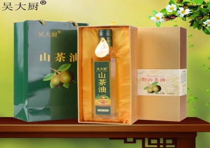 吴大厨山茶油礼盒500ml食用植物油野生茶籽油团购送礼礼盒