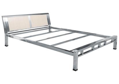 金意隆公寓床欧式现代简约靠背不锈钢床 铁架床1.5/1.8米单人双人床