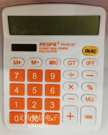 供应彩色台式计算器 PS-6018C 12 位数字显示计算器