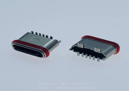 TYPE-C16PIN防水母座带双耳螺丝定位孔/锁板式/贴板式SMT/USB31