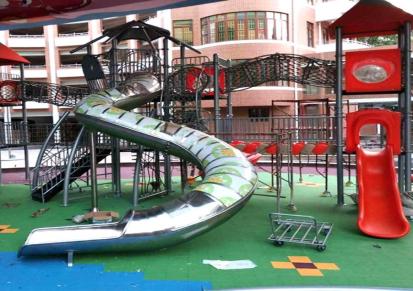 不锈钢滑梯 菲尔凡定制游乐设备 公园景区商场