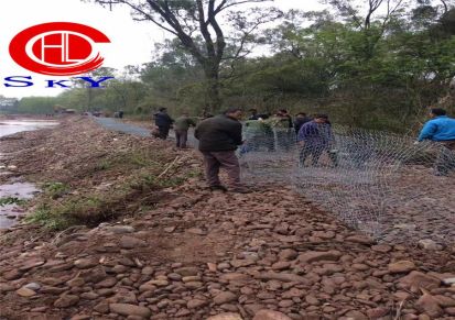 格宾石笼网施工提升河道抗洪能力、驳岸护坡铅丝石笼