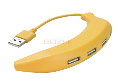 香蕉水果USB拓展HUB 4口电脑集线器 2.0高速传输 分线器多接口