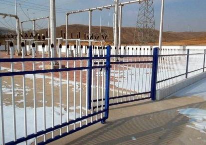 蓝白草坪锌钢护栏 组装式铁艺护栏 冠耀丝网 质优价廉