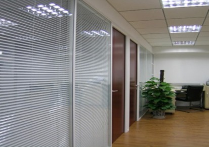 武汉厂家 办公室玻璃隔断 双玻内置百叶隔墙 磨砂玻璃隔断