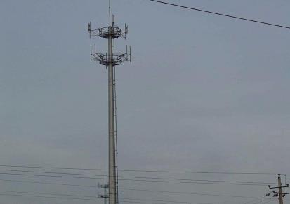 冠辰通信单管气象测风塔 景观美化单管塔支持来图定制