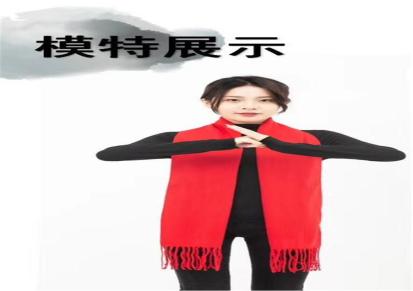 红色大气新款围巾 鑫鹰 刺绣印字红色围巾 大量出售